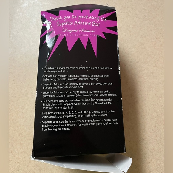 Lingerie Solutions Fashion Forms Superlite Adhesive Backless Strapless Bra DD - Picture 2 of 7